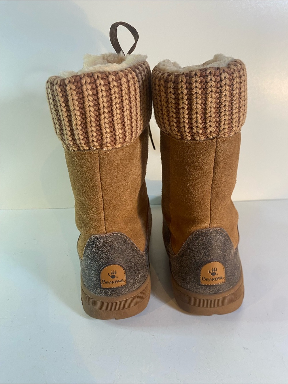 BearPaw Serena Suede Knit Lace Up Leather Sherpa Lined Shearling Boots
Size 9 - Picture 8 of 16